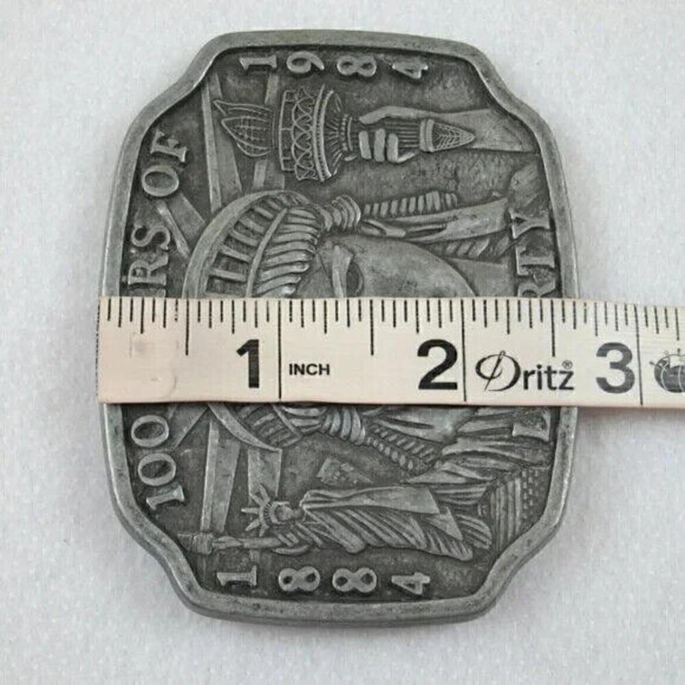 Vintage Belt Buckle Statue of Liberty Pewter Metal 100th Anniversary 1984 - Picture 7 of 14